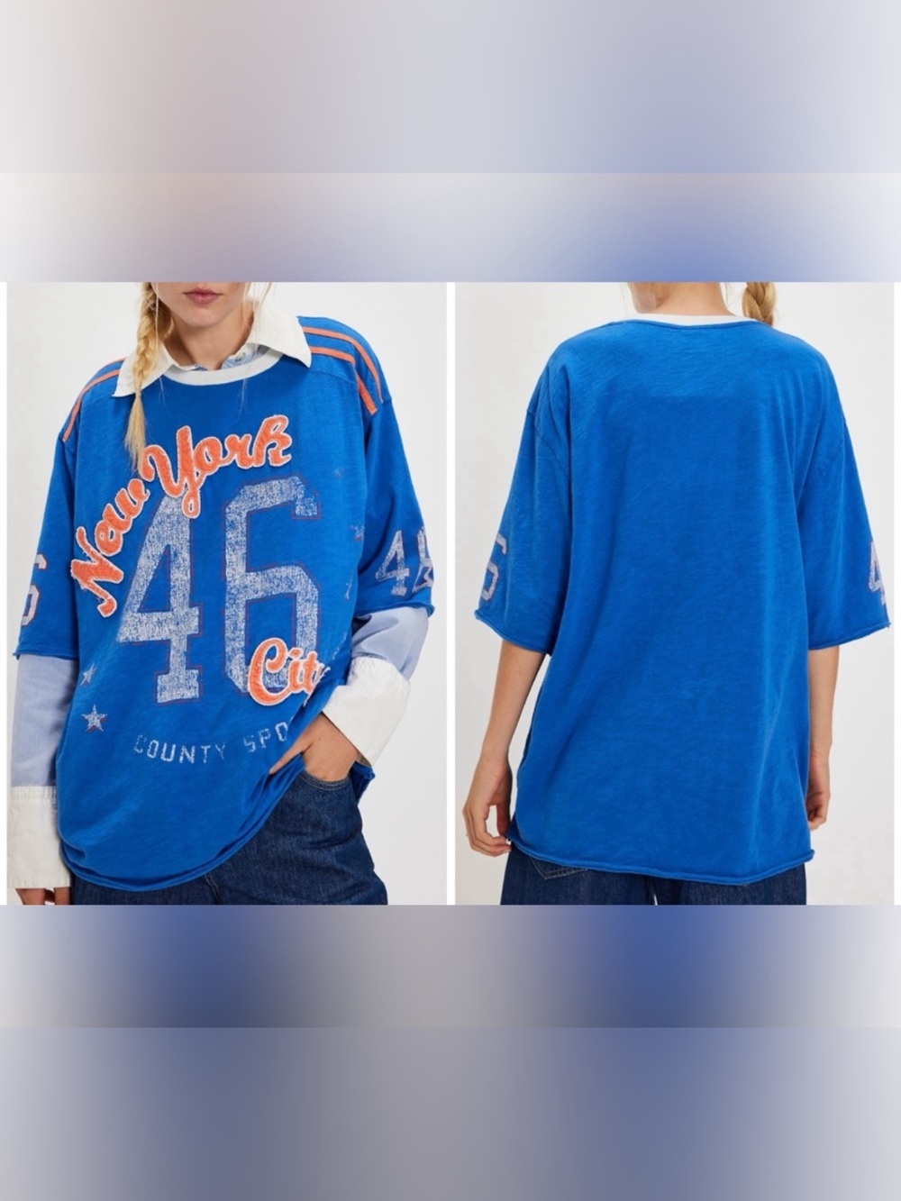 NWOT Free People Sunday Market City Tee - NYC Blue New York City - Small